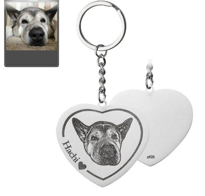 Porte-clés Silhouette de chien coeur